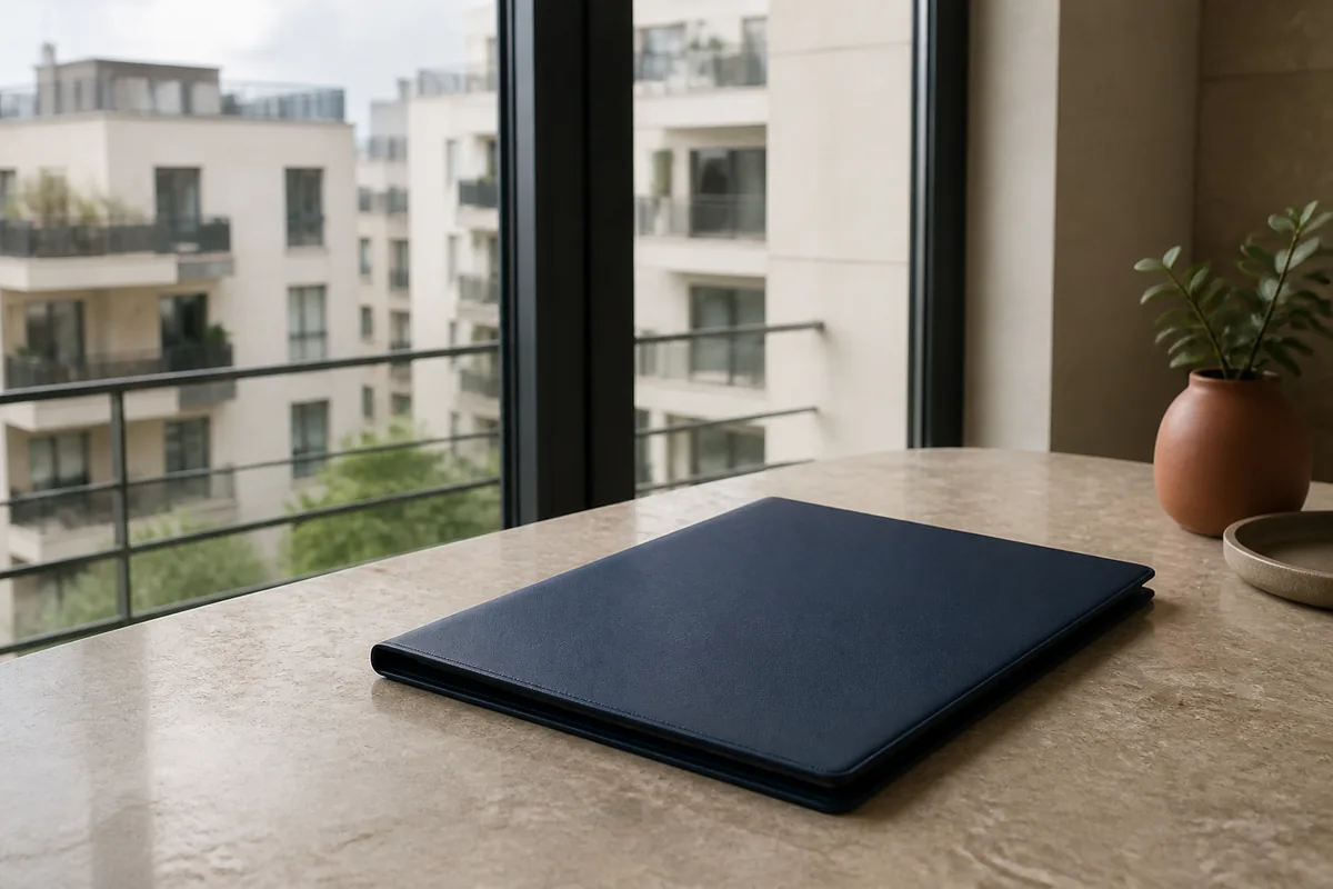 Dossier d’investissement immobilier collectif devant des immeubles modernes