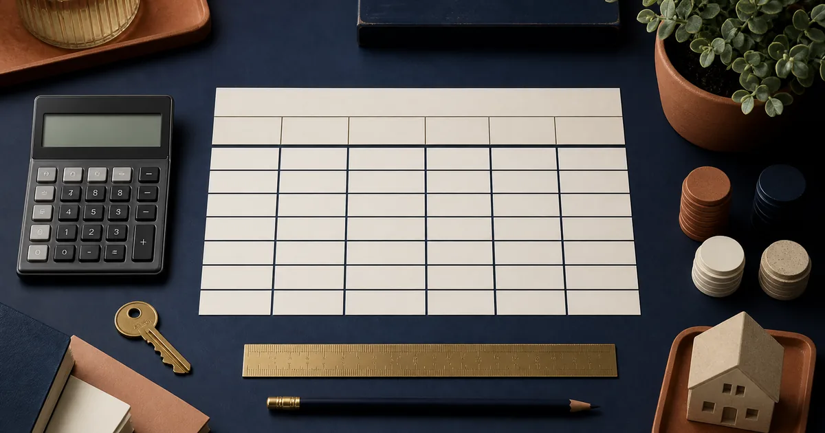 Tableau de calcul des revenus fonciers : modèle simple